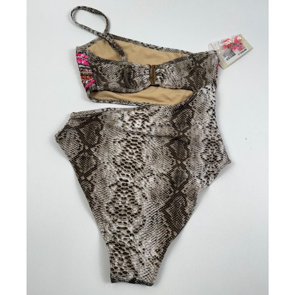 Ramy Brook One Piece Printed Cassia One Shoulder Sequin Swimsuit Size XS - Picture 2 of 9